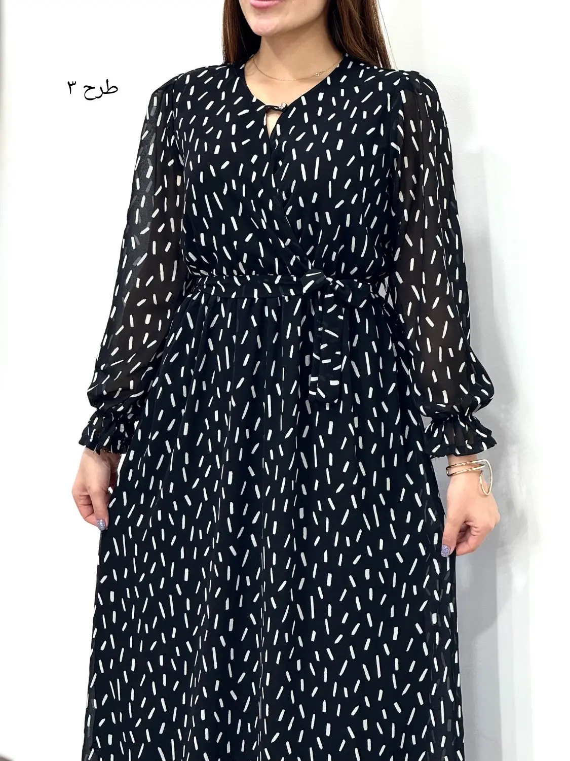 پیراهن بلند حریر آستردار آناشید